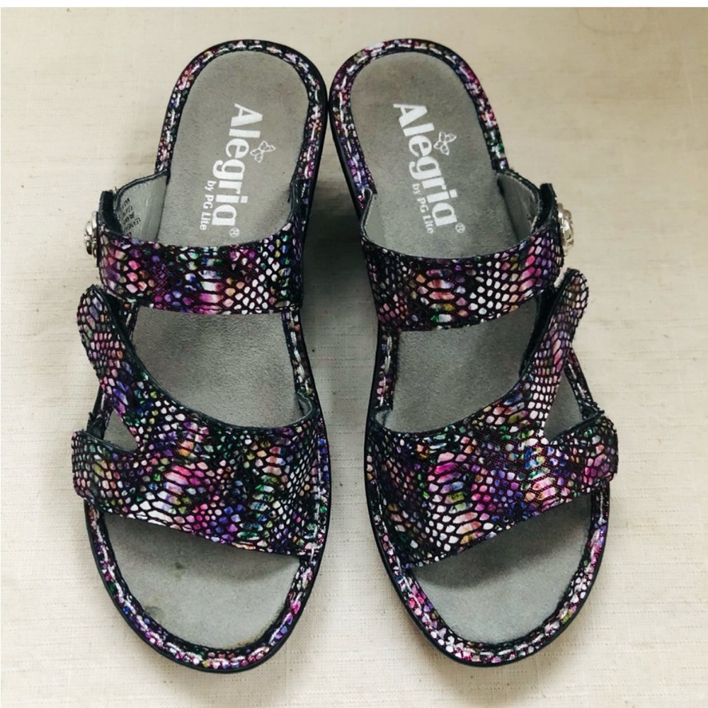 Alegria Colorful Patterned Sandals - Picture 2 of 16
